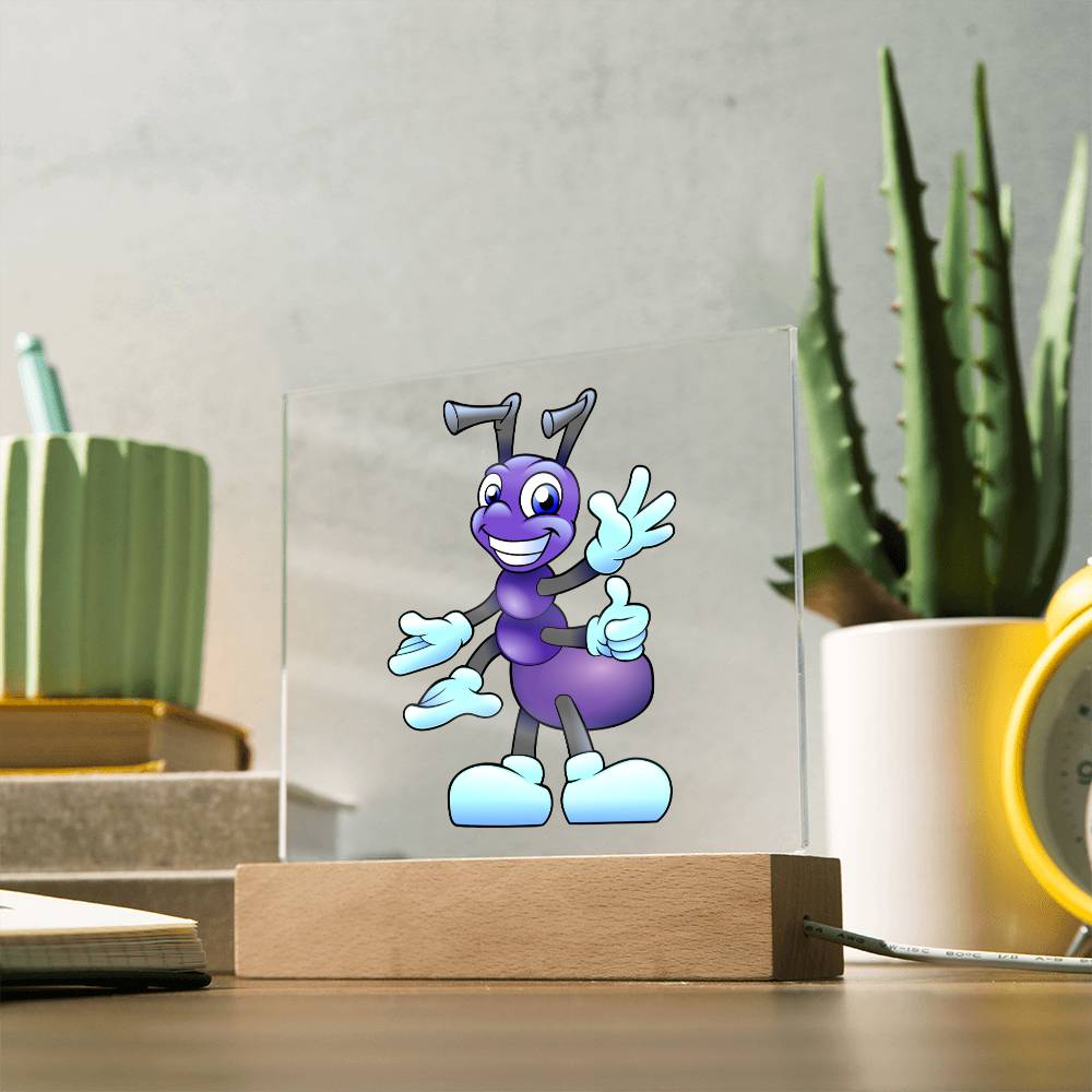 Purple Ant - LED Night Light Square Acrylic Plaque