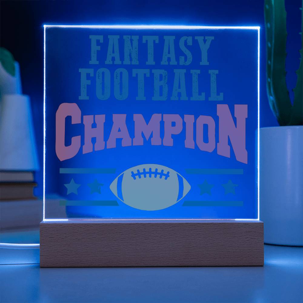 Fantasy Football Champion - Square Acrylic Plaque