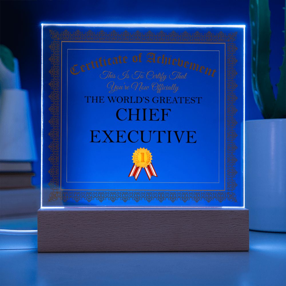 World's Greatest Chief Executive - Square Acrylic Plaque