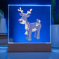 Christmas Reindeer - LED Night Light Square Acrylic Plaque