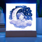 Sweet Dreams Baby Girl (Watercolor) 10 - LED Night Light Square Acrylic Plaque