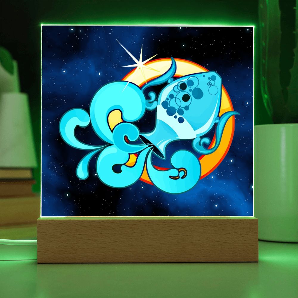 Zodiac Sign Aquarius - Square Acrylic Plaque