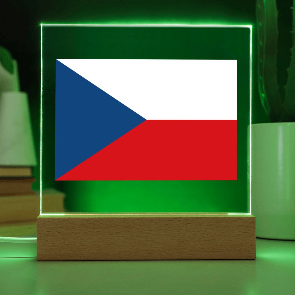 Czech Flag - Square Acrylic Plaque