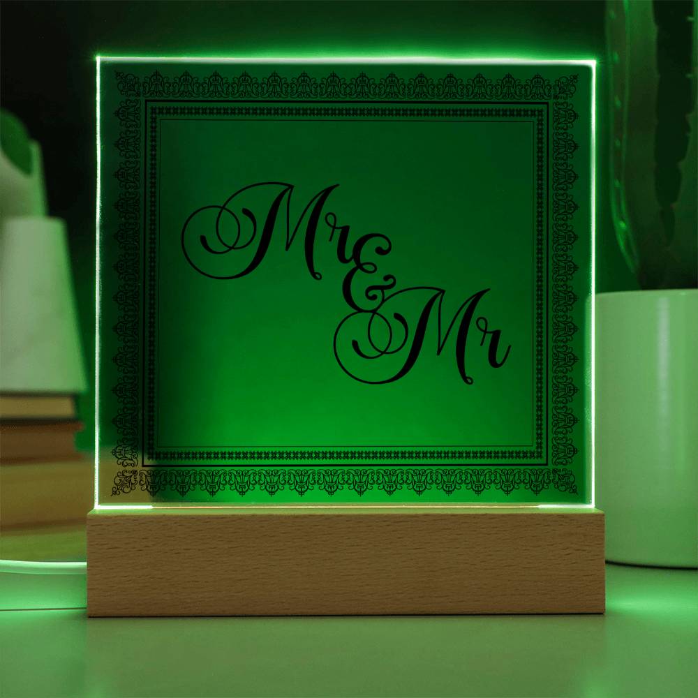 Mr & Mr (Black) - Square Acrylic Plaque