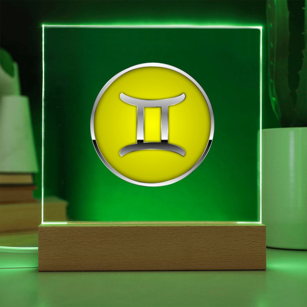 Zodiac Sign Gemini v2 - Square Acrylic Plaque