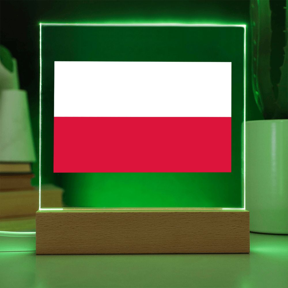 Polish Flag - Square Acrylic Plaque