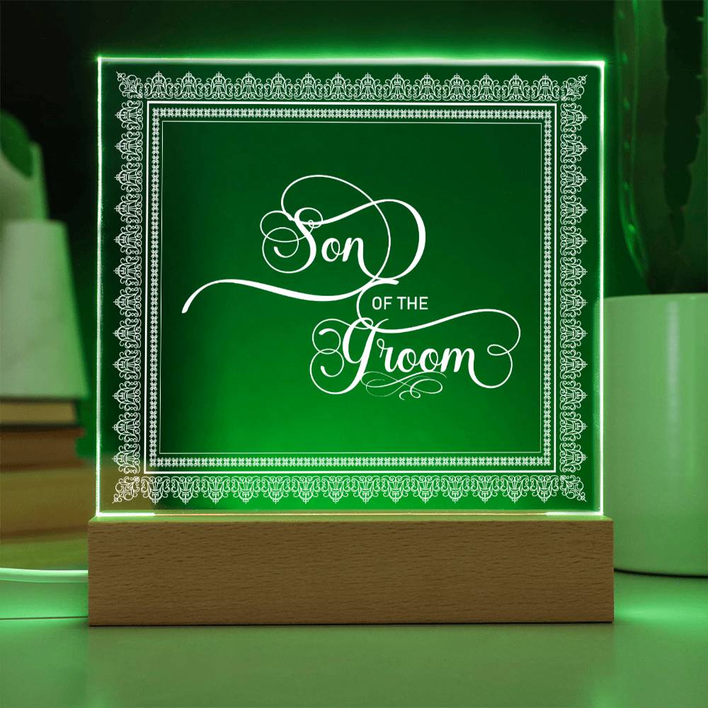 Son of the Groom (White) - Square Acrylic Plaque