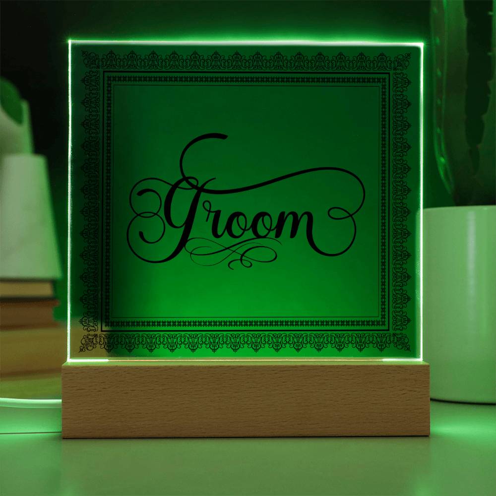 Groom (Black) - Square Acrylic Plaque