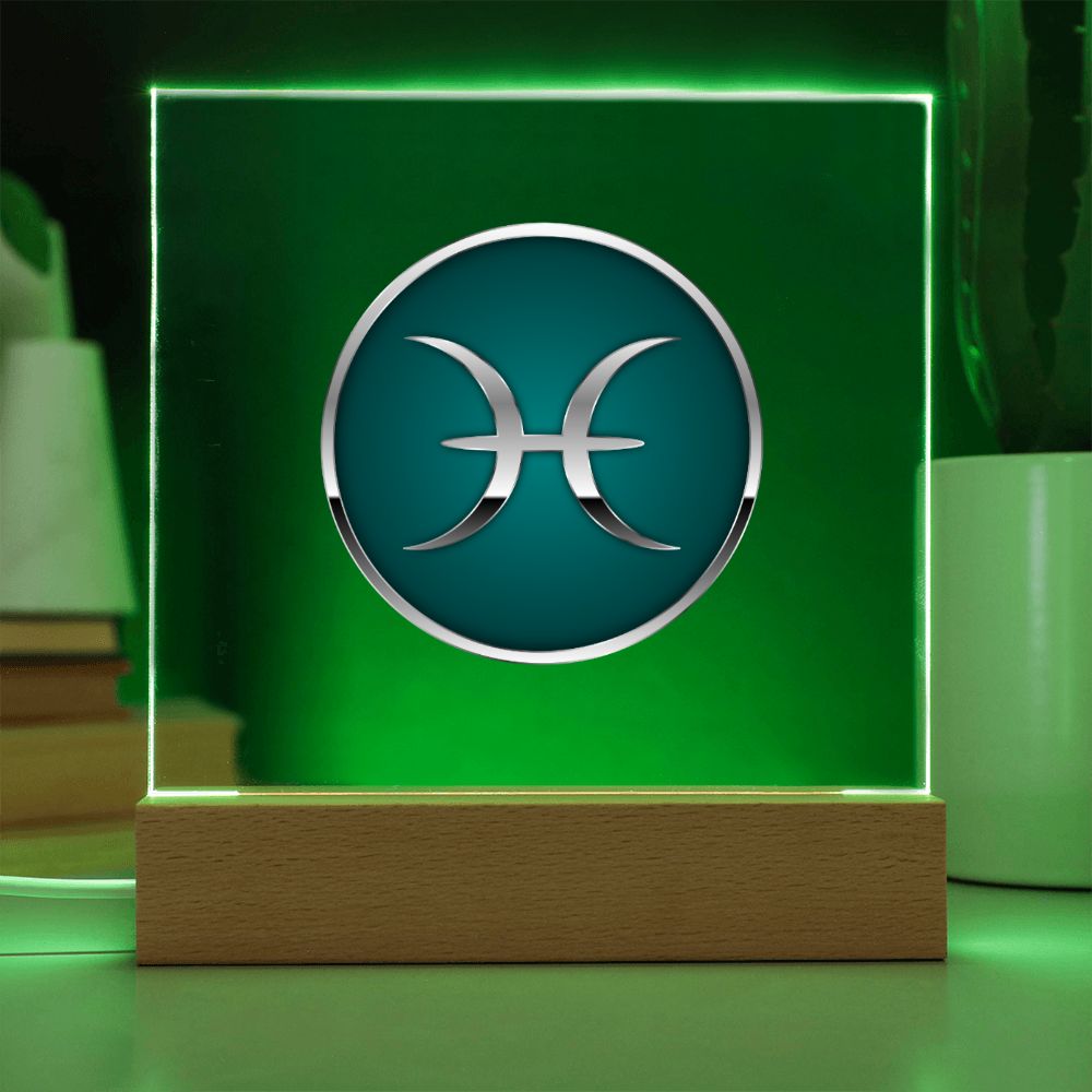 Zodiac Sign Pisces v2 - Square Acrylic Plaque