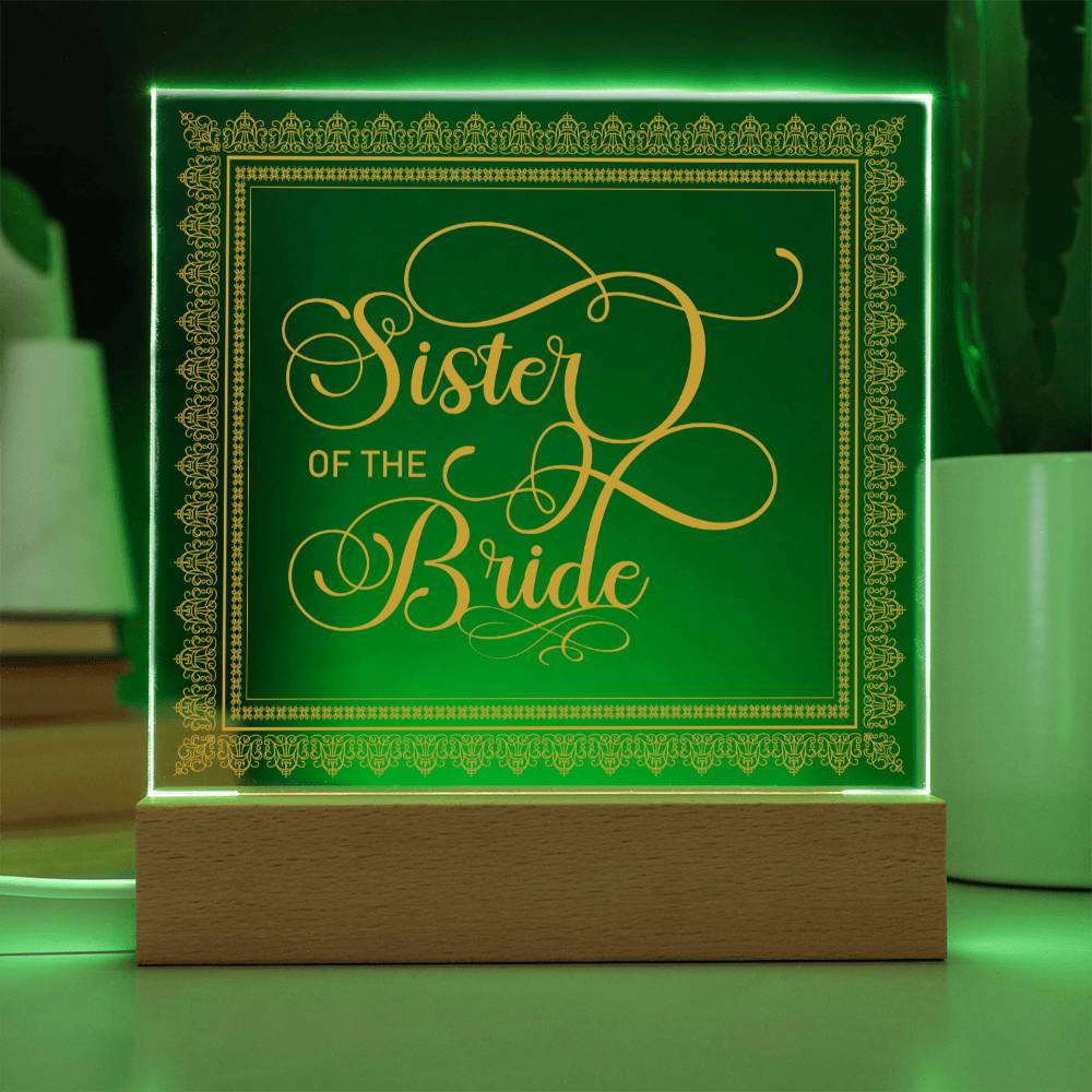 Sister of the Bride (Gold) - Square Acrylic Plaque