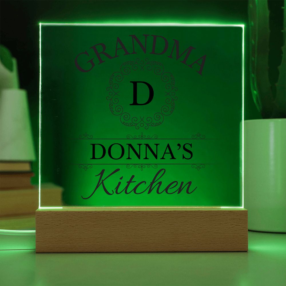 Grandma Donna's Kitchen - Square Acrylic Plaque