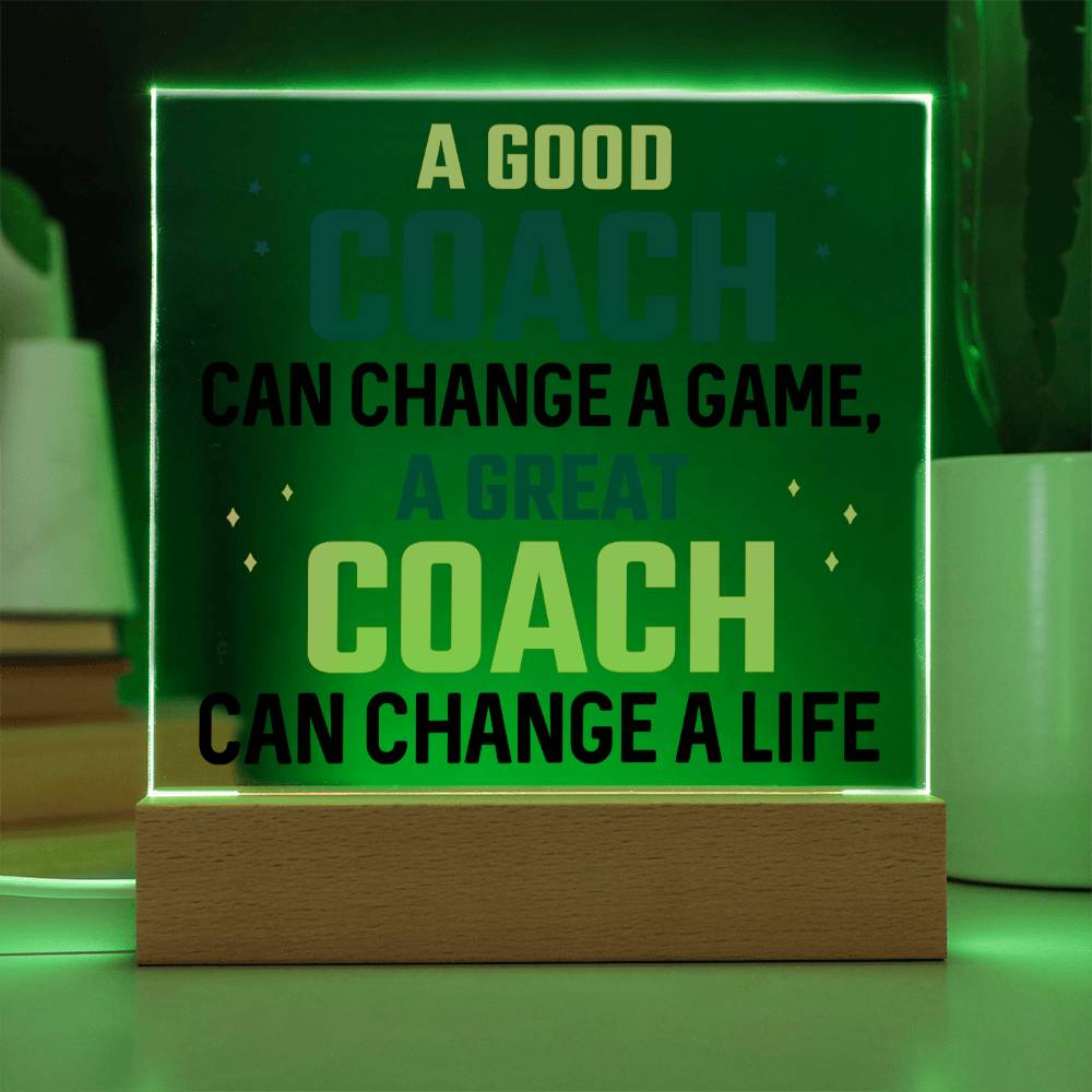 A Good Coach, A Great Coach - Square Acrylic Plaque