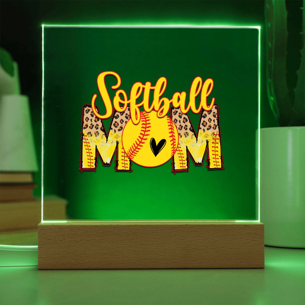 Softball Mom - Square Acrylic Plaque