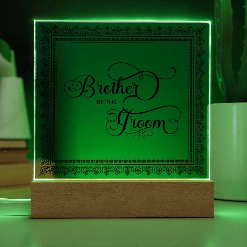 Brother of the Groom (Black) - Square Acrylic Plaque