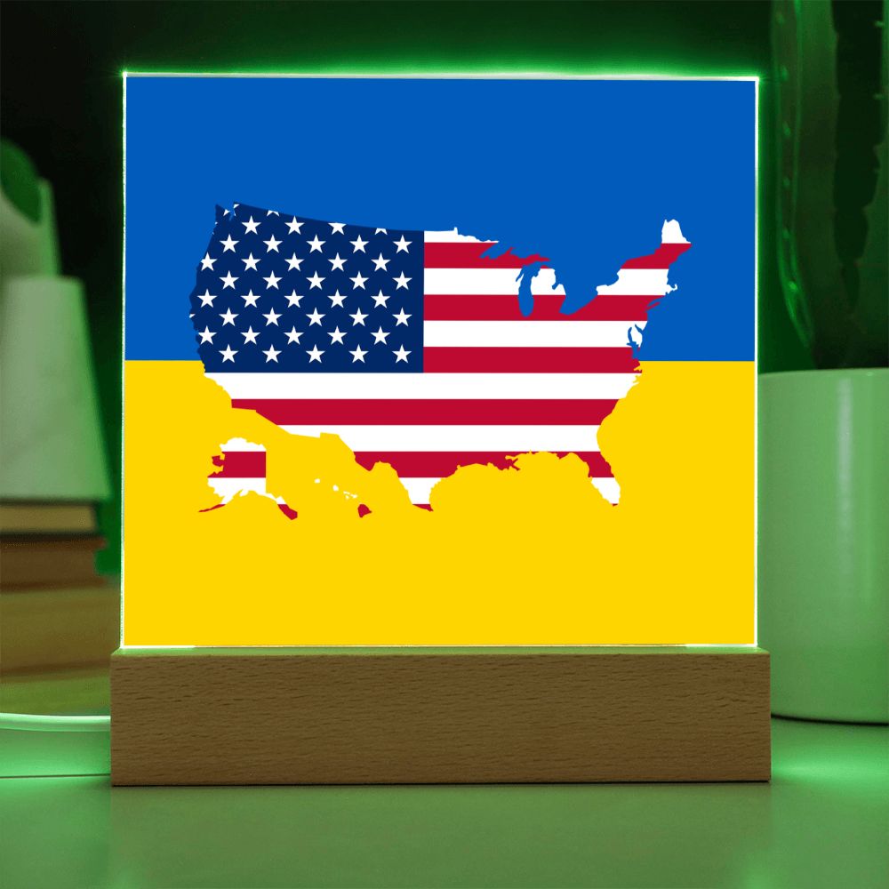 Ukrainian-American - Square Acrylic Plaque