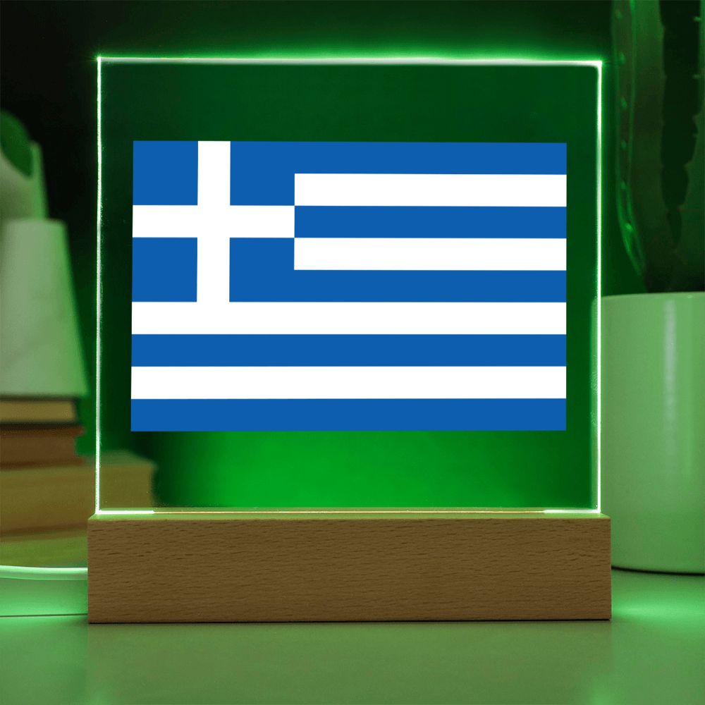 Greek Flag - Square Acrylic Plaque