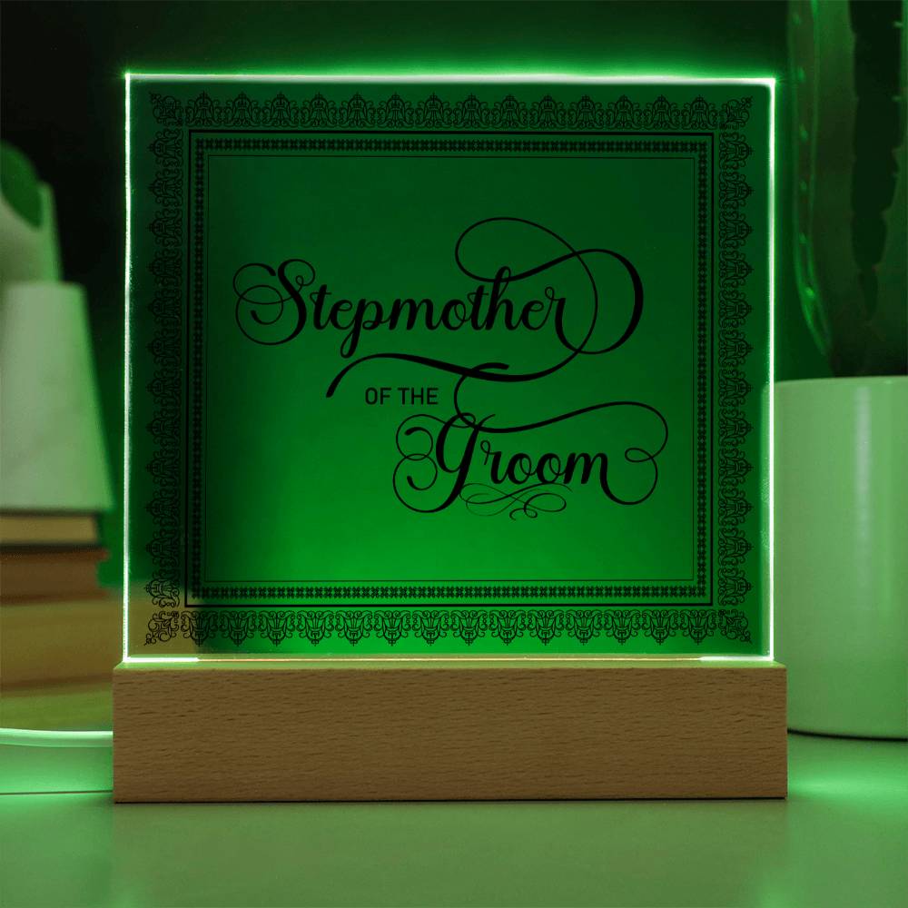 Stepmother of the Groom (Black) - Square Acrylic Plaque
