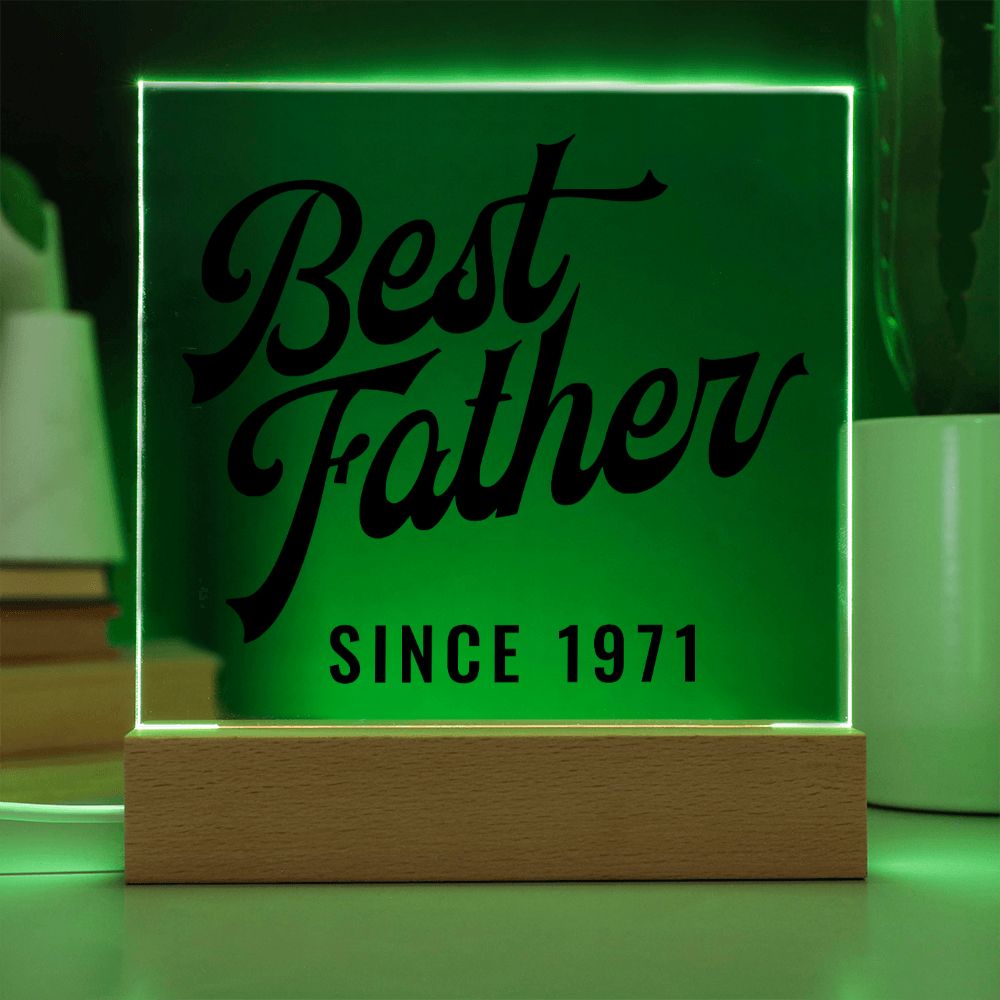 Best Father Since 1971 - Square Acrylic Plaque