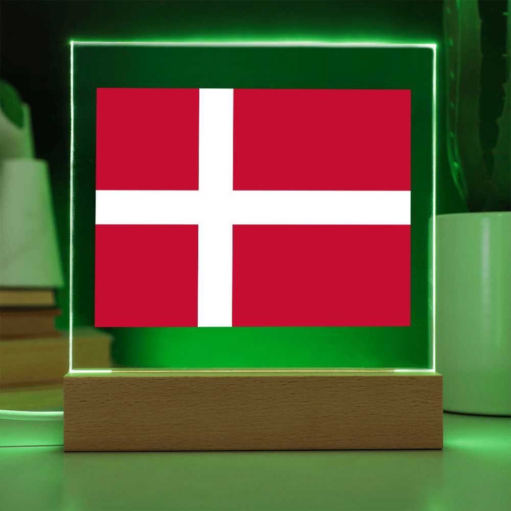 Danish Flag - Square Acrylic Plaque