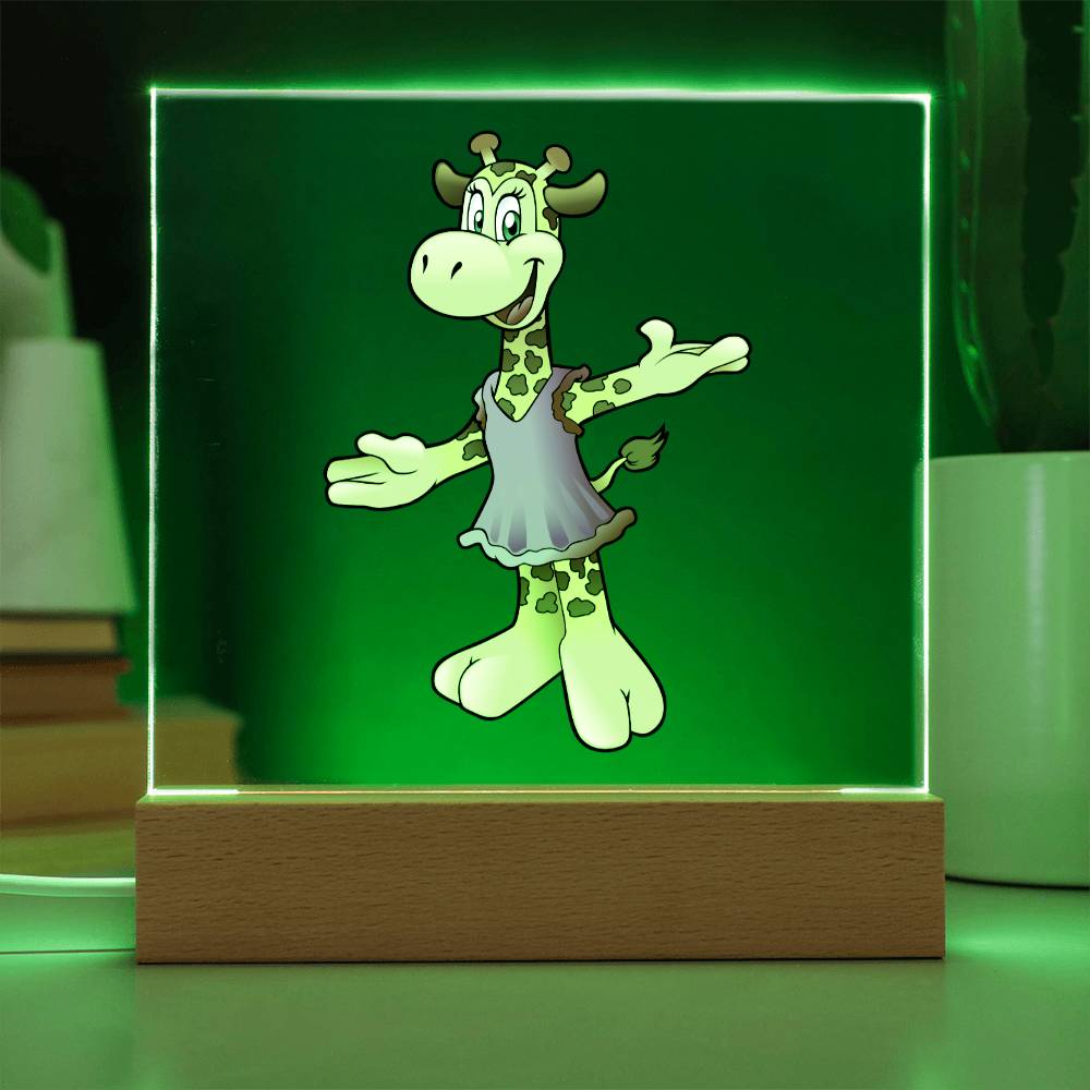 Giraffe - LED Night Light Square Acrylic Plaque