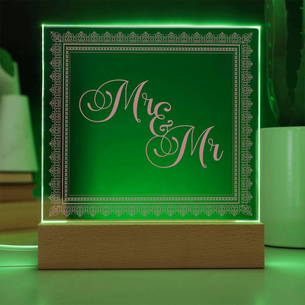 Mr & Mr (Rose) - Square Acrylic Plaque