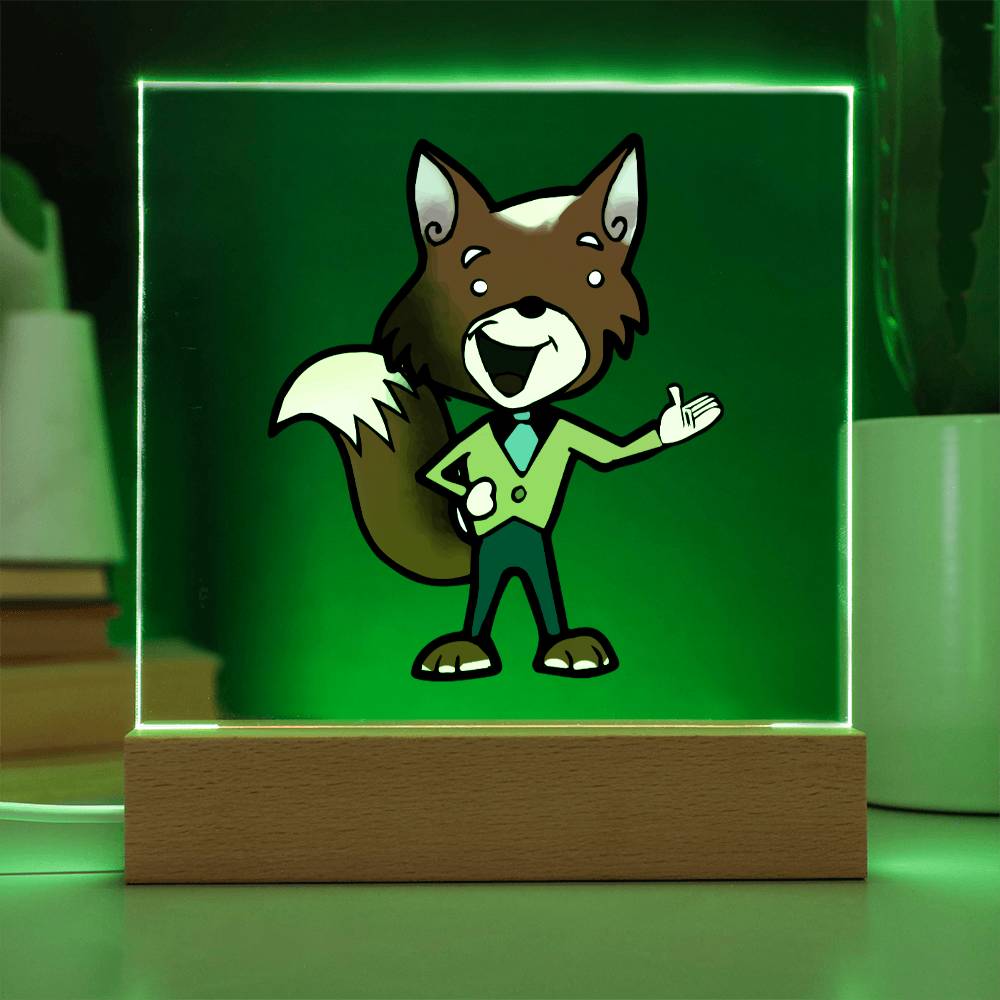Fox - LED Night Light Square Acrylic Plaque