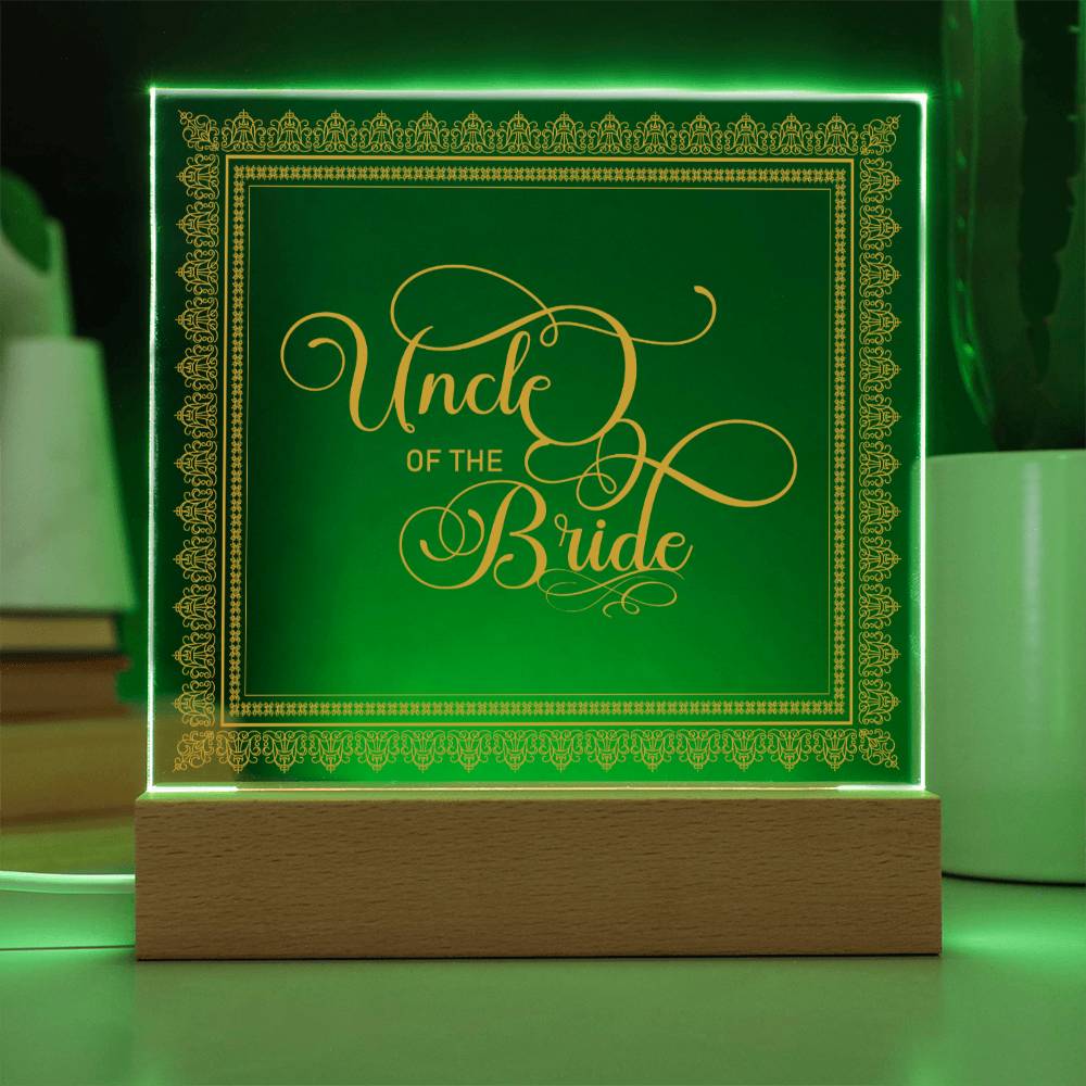 Uncle of the Bride (Gold) - Square Acrylic Plaque