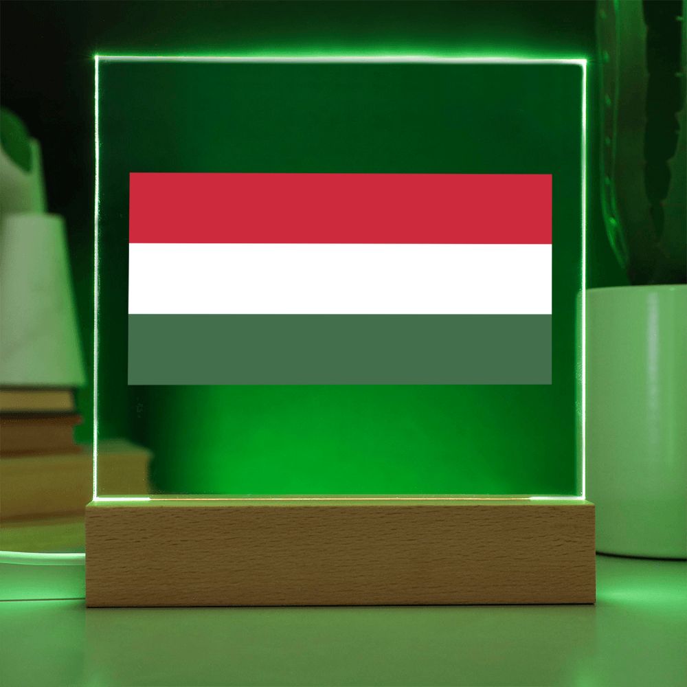Hungarian Flag - Square Acrylic Plaque