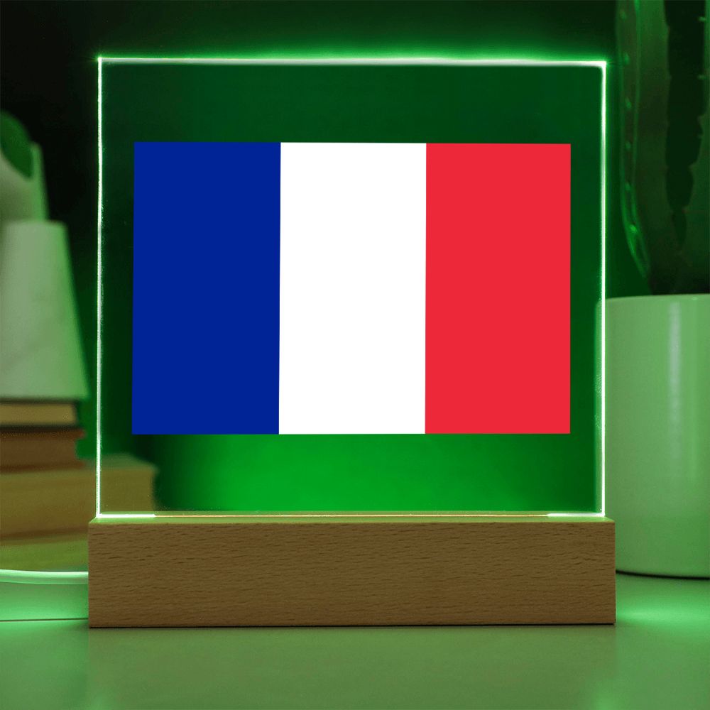 French Flag - Square Acrylic Plaque