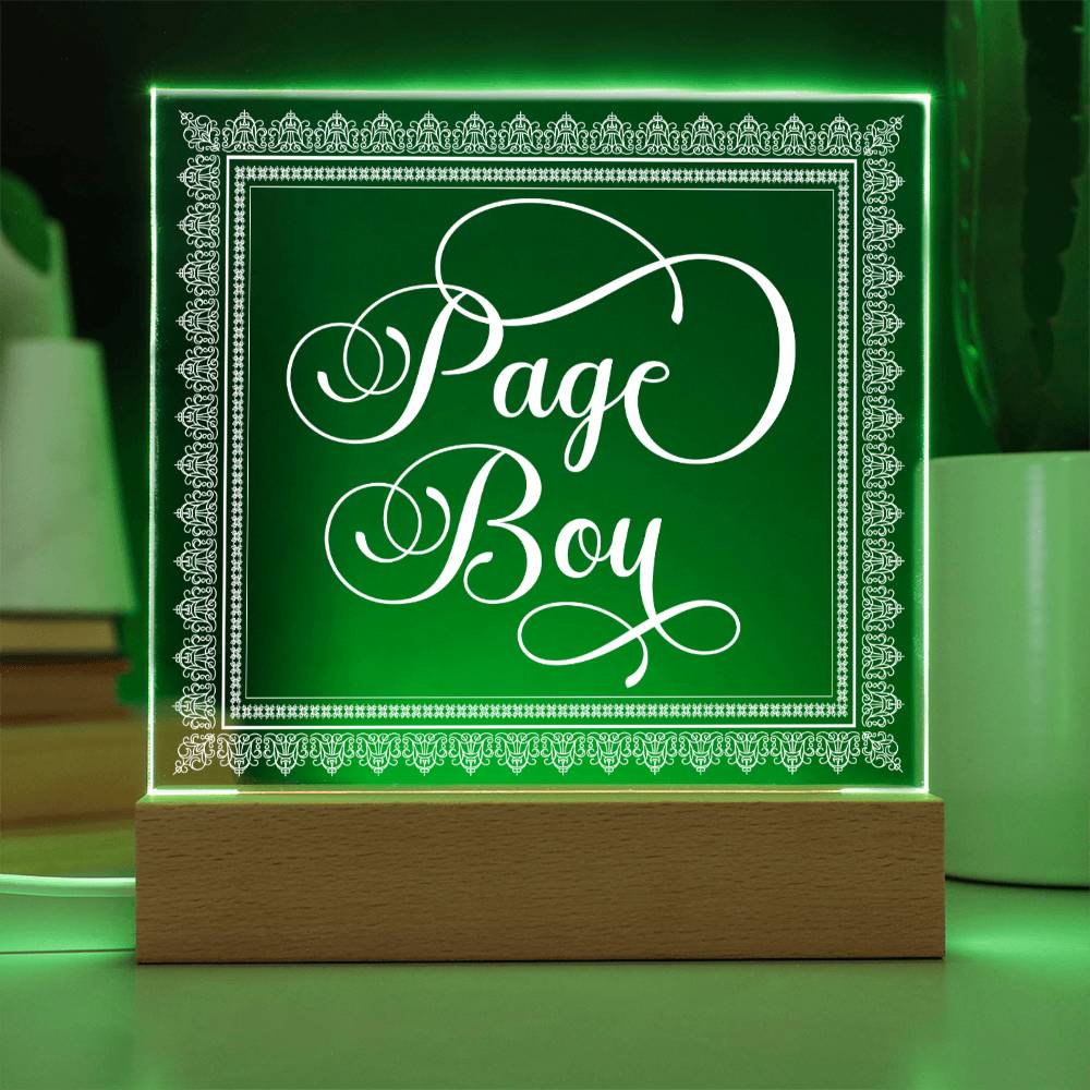 Page Boy (White) - Square Acrylic Plaque
