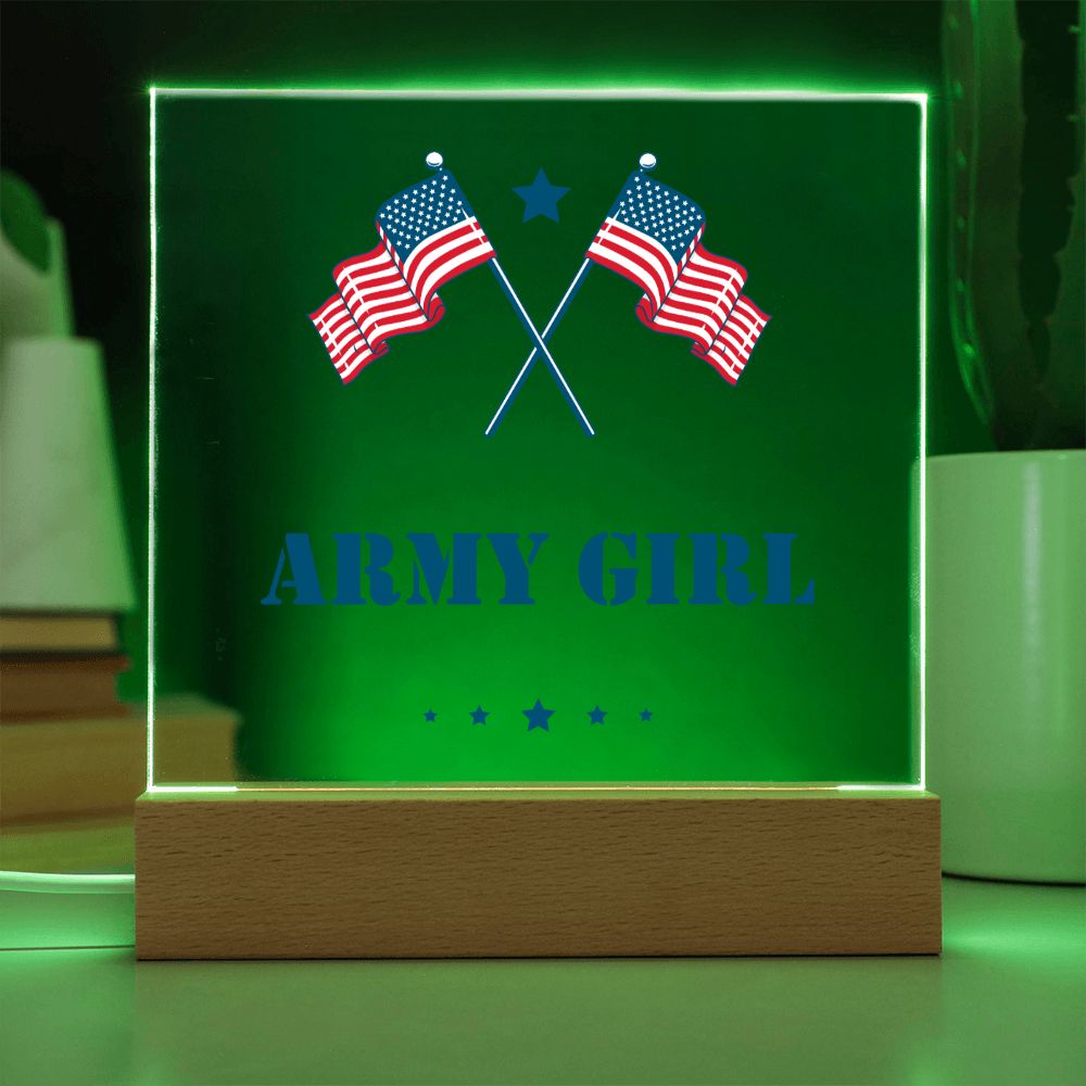 Army Girl - Square Acrylic Plaque
