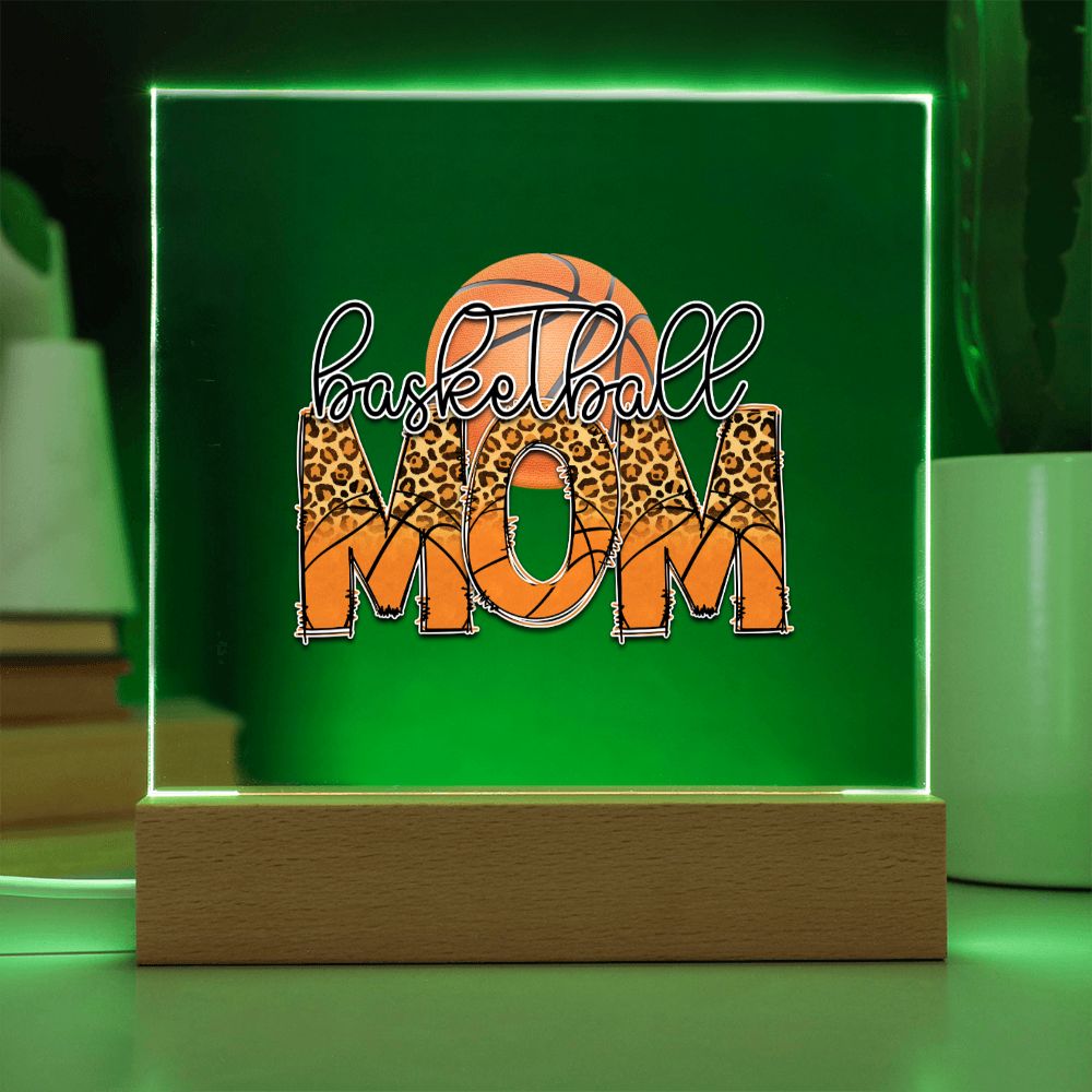 Basketball Mom v2 - Square Acrylic Plaque