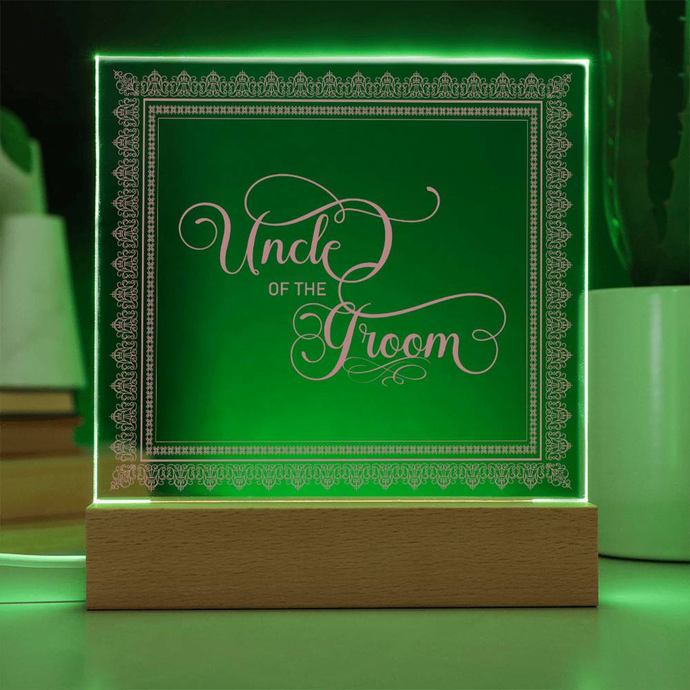 Uncle of the Groom (Rose) - Square Acrylic Plaque