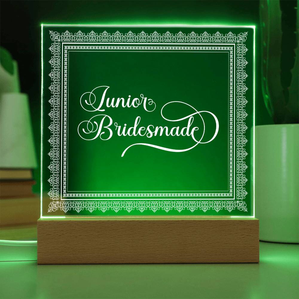 Junior Bridesmade (White) - Square Acrylic Plaque
