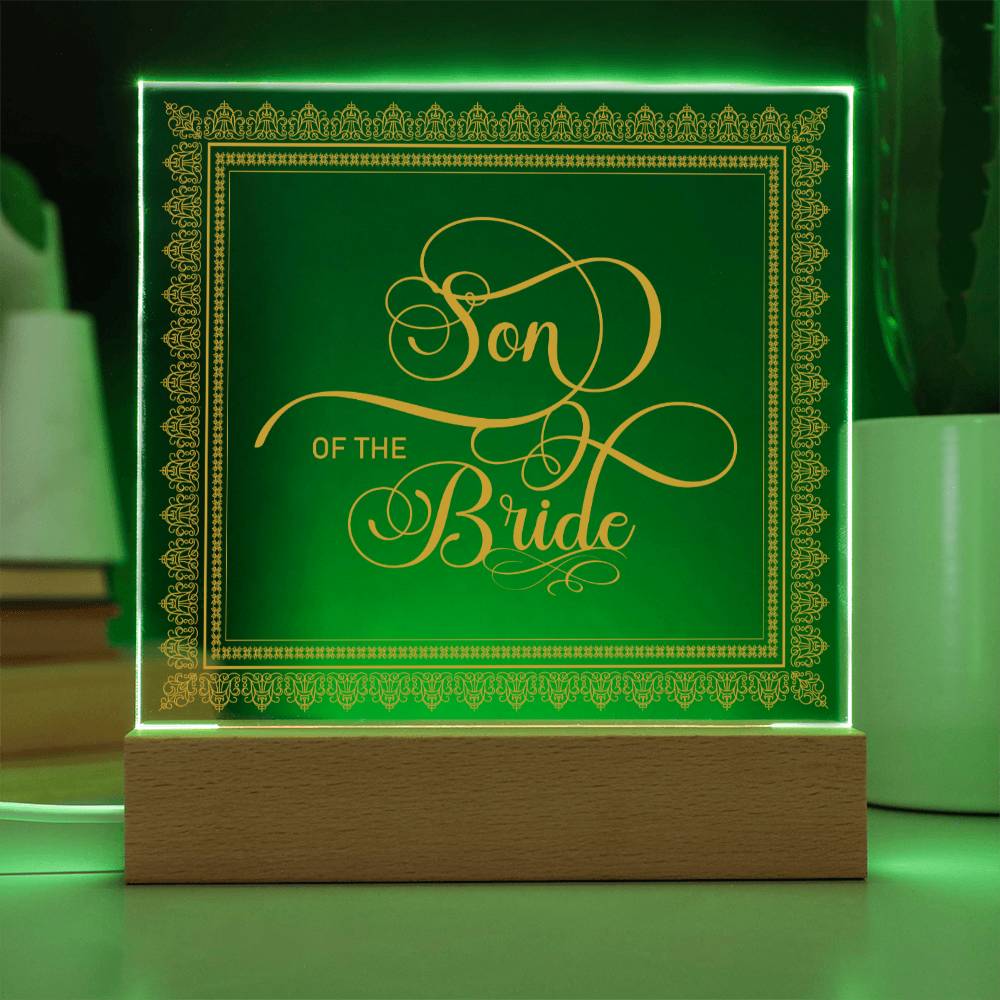 Son of the Bride (Gold) - Square Acrylic Plaque