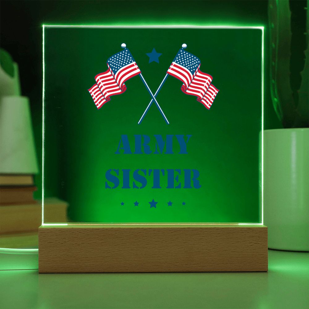 Army Sister - Square Acrylic Plaque