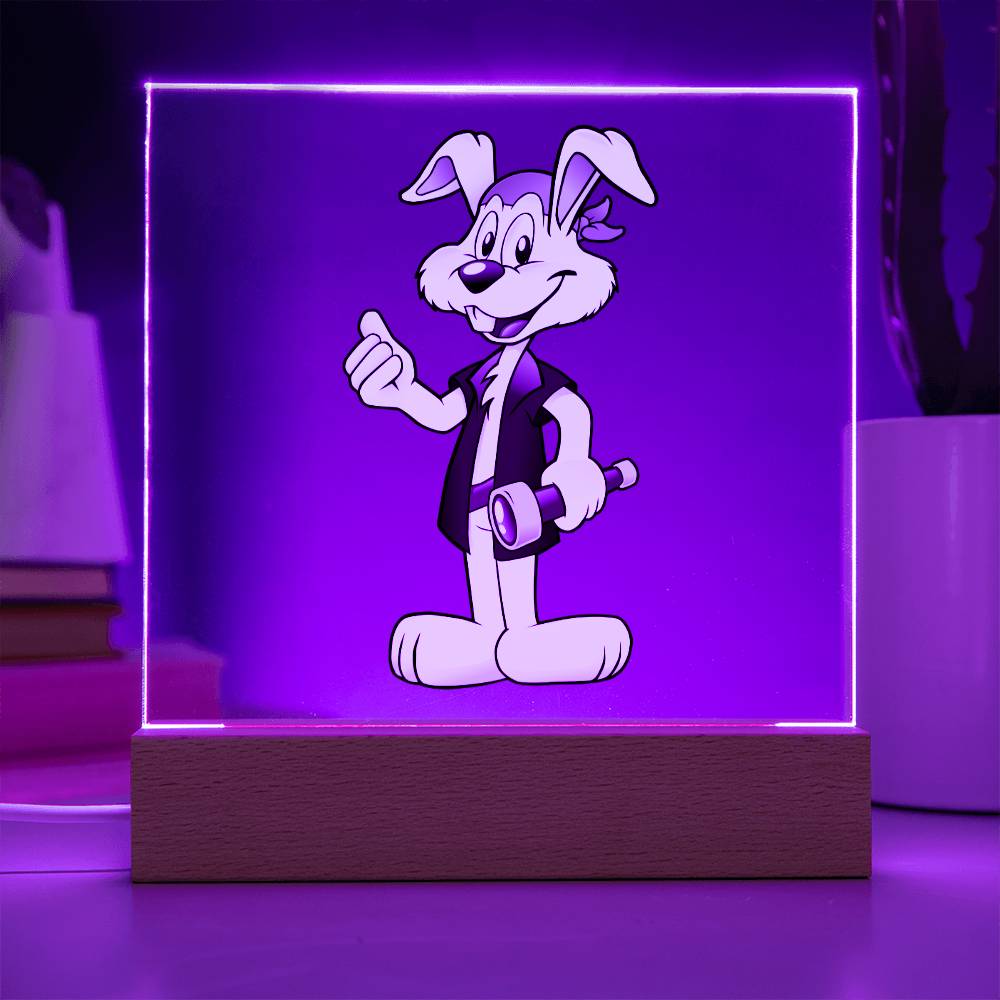 Rabbit - LED Night Light Square Acrylic Plaque