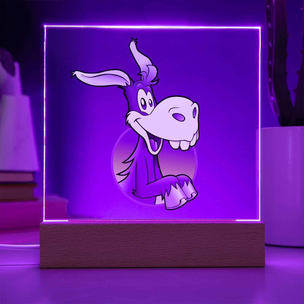 Happy Donkey - LED Night Light Square Acrylic Plaque