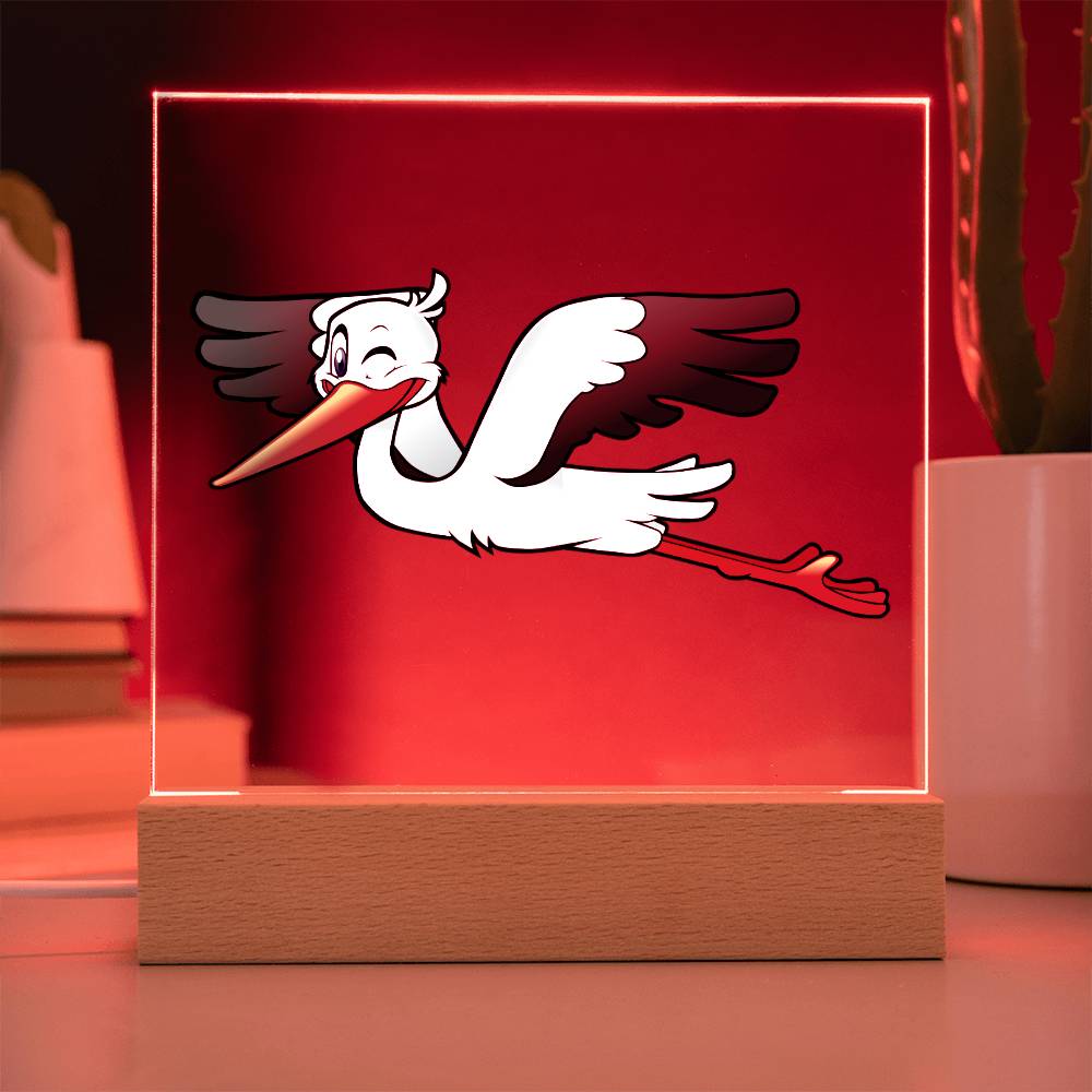 Stork - LED Night Light Square Acrylic Plaque