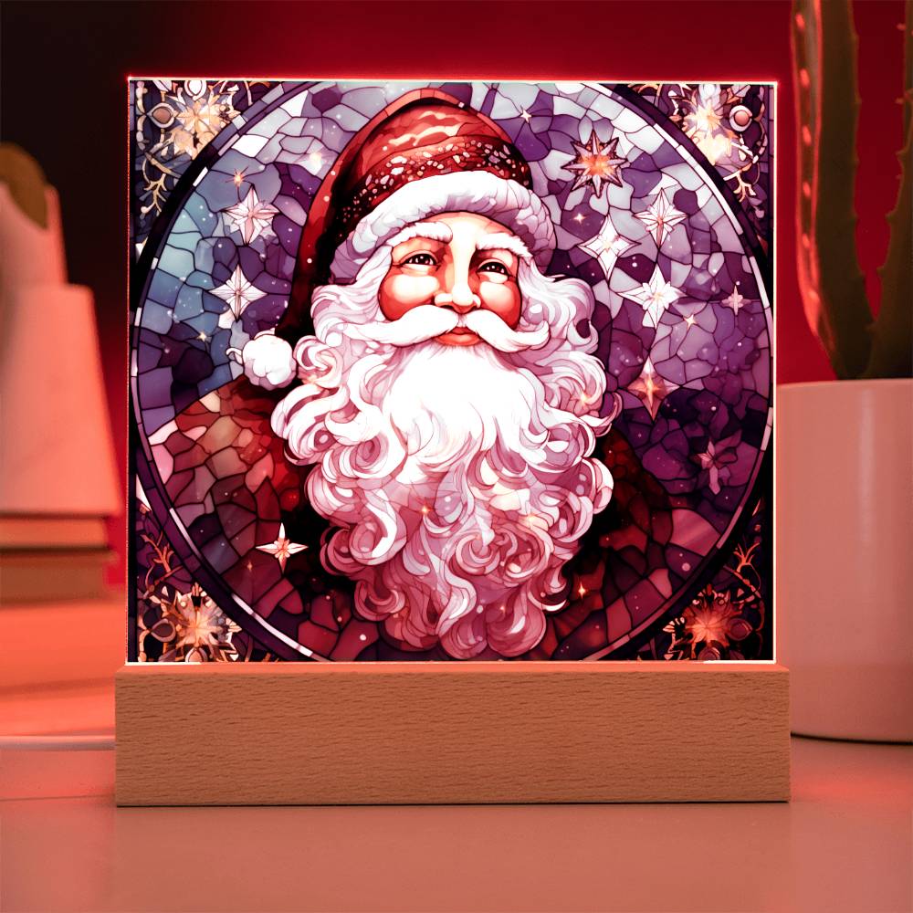 Christmas Stained Glass Design 007 - Square Acrylic Plaque