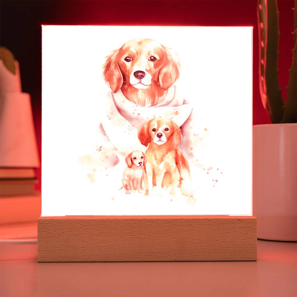 Dog Mom (Watercolor) 05 - Square Acrylic Plaque