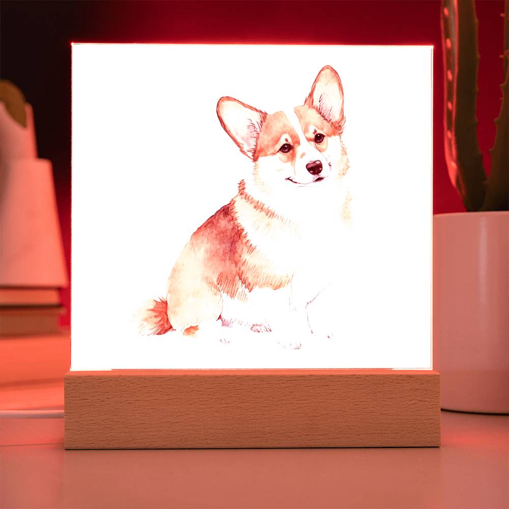 Dog Lover Collection (Watercolor) 01 - Square Acrylic Plaque