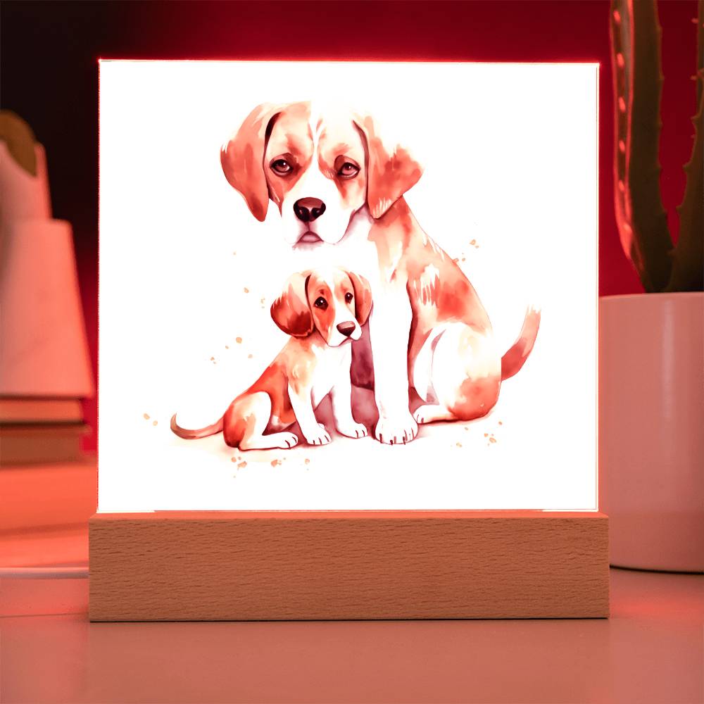 Dog Mom (Watercolor) 03 - Square Acrylic Plaque