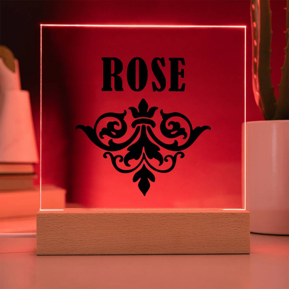 Rose v01 - Square Acrylic Plaque