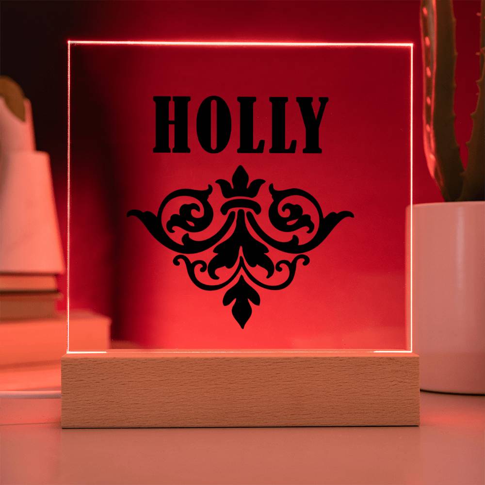 Holly v01 - Square Acrylic Plaque