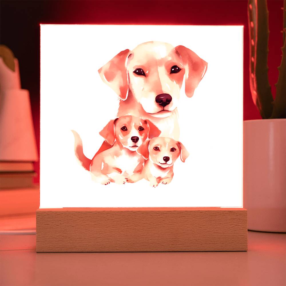 Dog Mom (Watercolor) 02 - Square Acrylic Plaque