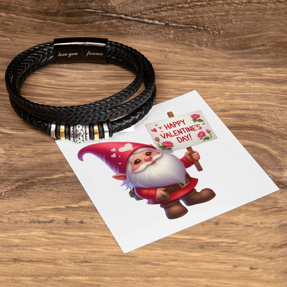 Happy Valentine's Day Gnomes 007 - Men's "Love You Forever" Bracelet