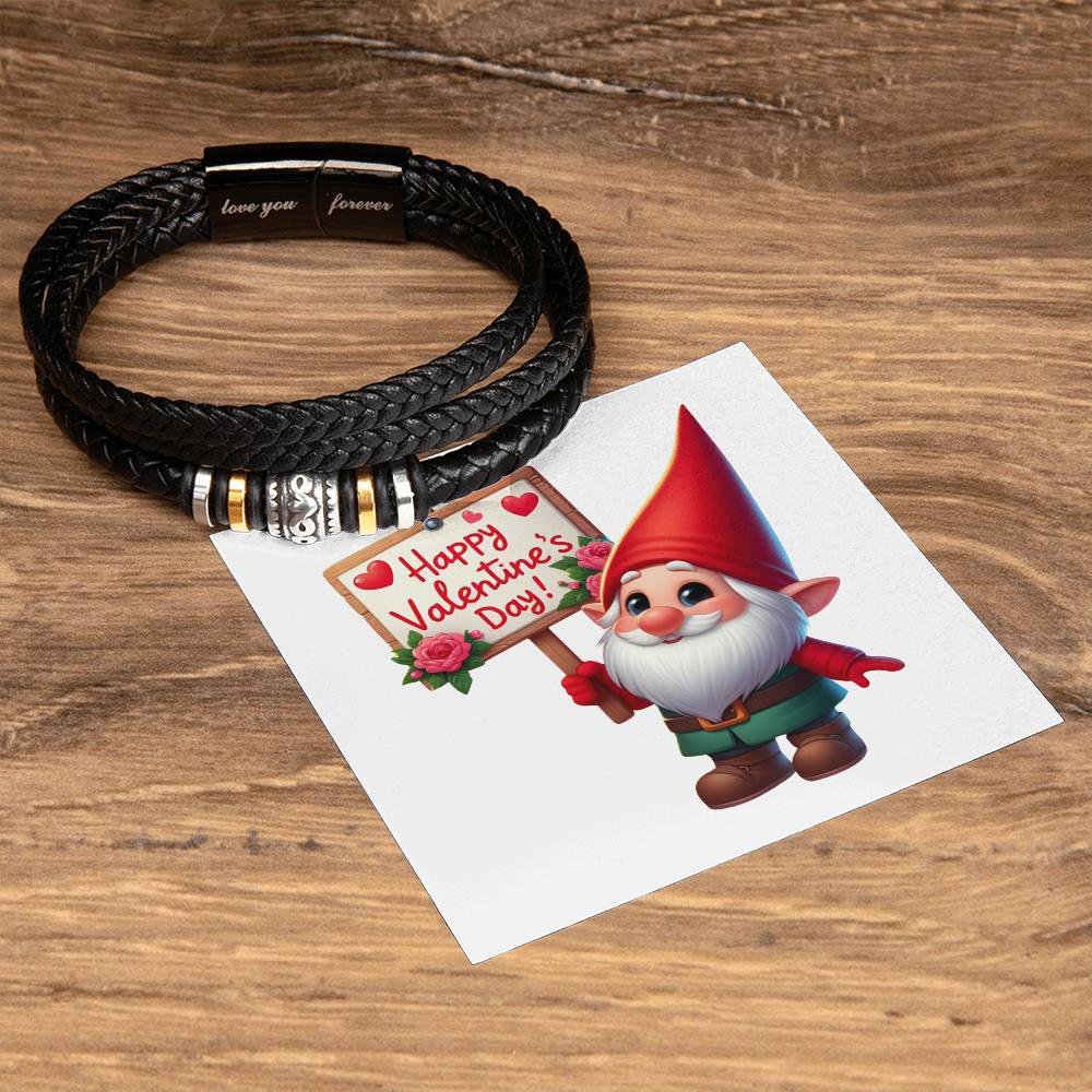 Happy Valentine's Day Gnomes 017 - Men's "Love You Forever" Bracelet
