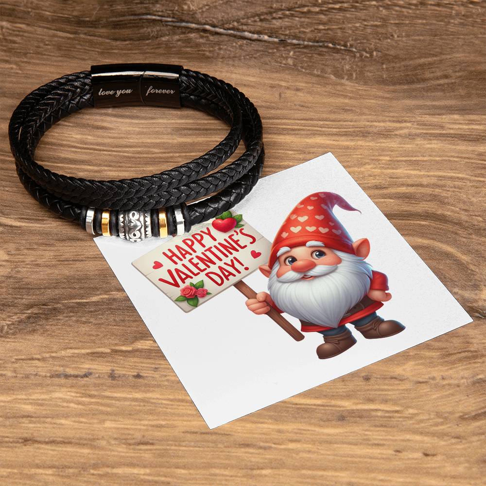 Happy Valentine's Day Gnomes 004 - Men's "Love You Forever" Bracelet