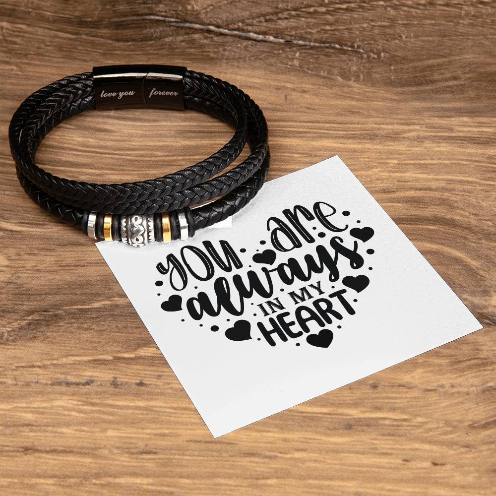 You Are Always In My Heart v2 - Men's "Love You Forever" Bracelet